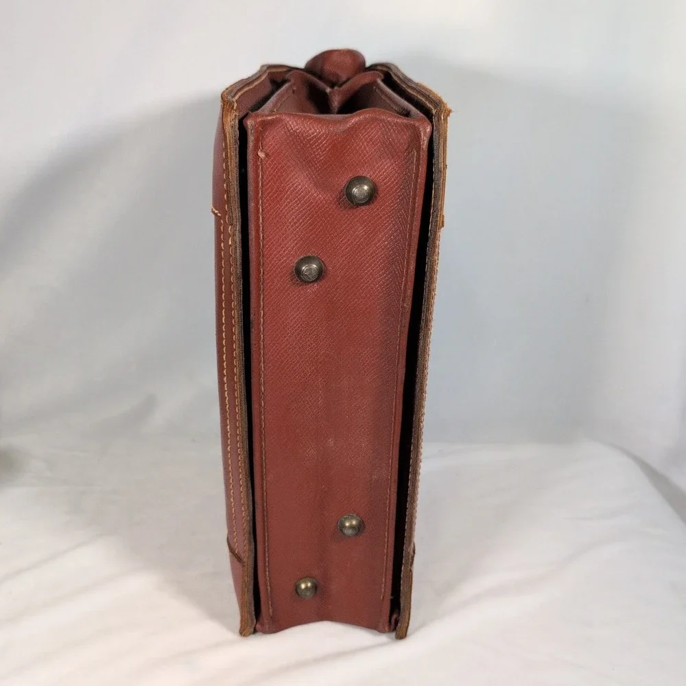 Vintage large Dr Bag terracotta color leather 13